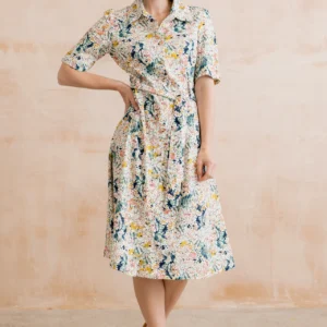 Robyn Belted Tea Dress in Harding Print by Lily & Me