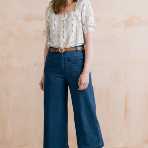Amelia Denim Cropped Trousers by Lily & Me