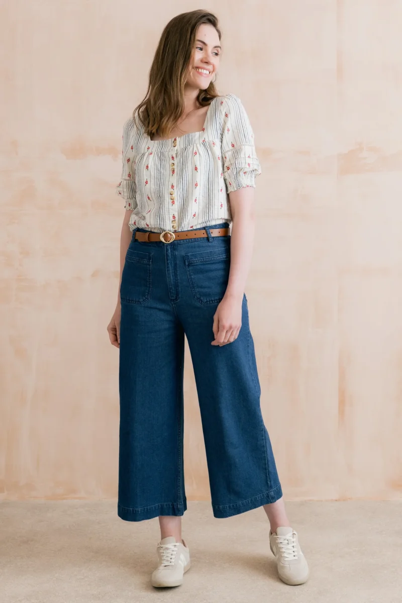 Amelia Denim Cropped Trousers by Lily & Me