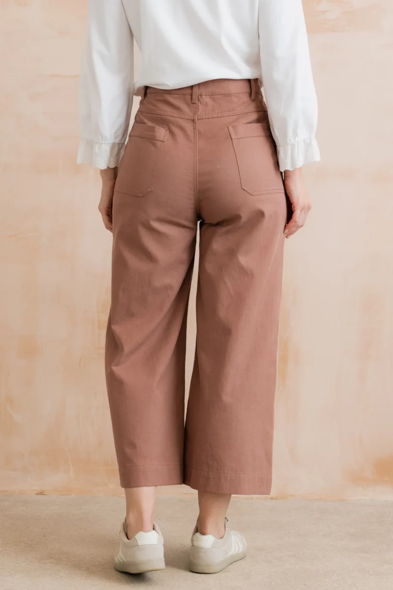 Amelia Antique Pink Cropped Trousers by Lily & Me - Image 3