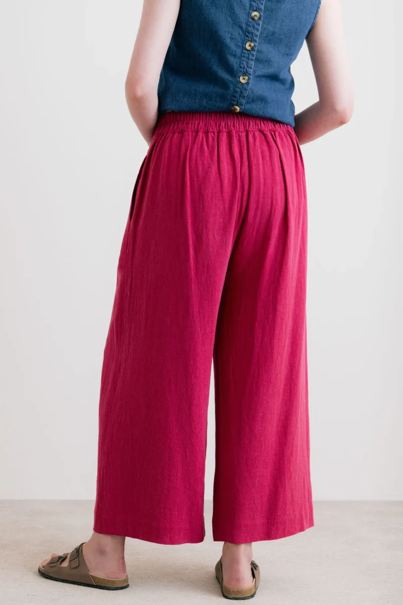 Pink Cropped Wide Leg Trousers by Lily & Me - Image 2
