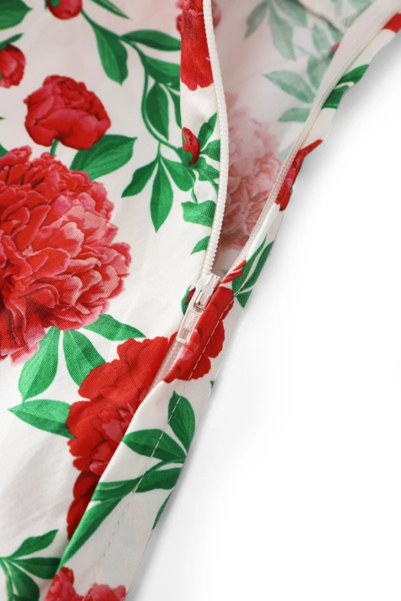 Penelope White Vintage Rose Shirt Dress by Dotty & Dolly - Image 3