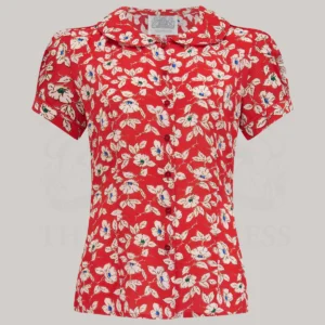 Jive Pansy Print 1940's Blouse by the Seamstress of Bloomsbury