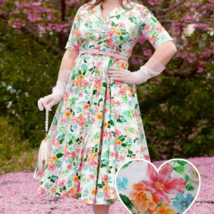 Mollie Summer Floral Shirt Dress by Dotty & Dolly