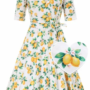 Matilda Lemon Wrap Dress by Dotty & Dolly
