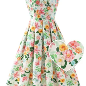 Ophelia Floral Garden Print Dress by Dotty & Dolly