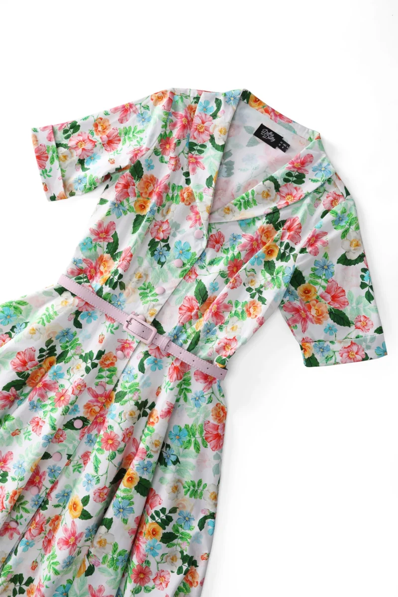 Mollie Summer Floral Shirt Dress by Dotty & Dolly - Image 7