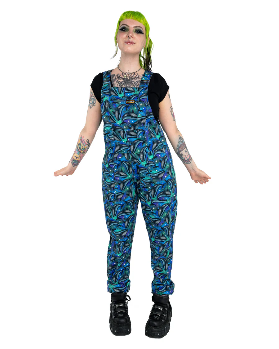 Infinity Whales Stretch Twill Dungarees by Run & Fly Clothing - Image 2