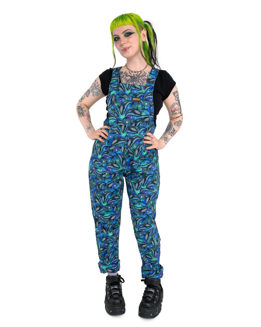 Infinity Whales Stretch Twill Dungarees by Run & Fly Clothing - Image 5