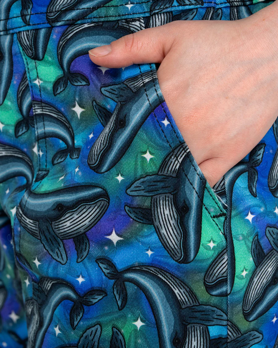 Infinity Whales Stretch Twill Dungarees by Run & Fly Clothing - Image 3