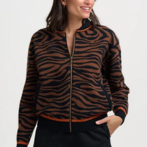 Solana Tiger Knitted Bomber Jacket