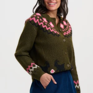 Olana Olive Knitted Cardigan