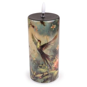 Hummingbird LED Glass Candle