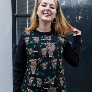 Highland Cow Unisex Short Sleeve Cotton Shirt by Run and Fly Copy