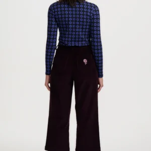 Lindley Cropped Plum Cord Trousers