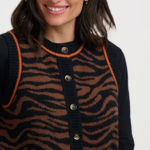 Natalie Knitted Leopard Waistcoat