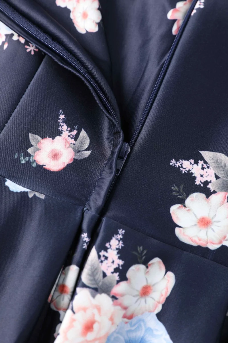 Lily Navy Garden Swing Dress - Image 3