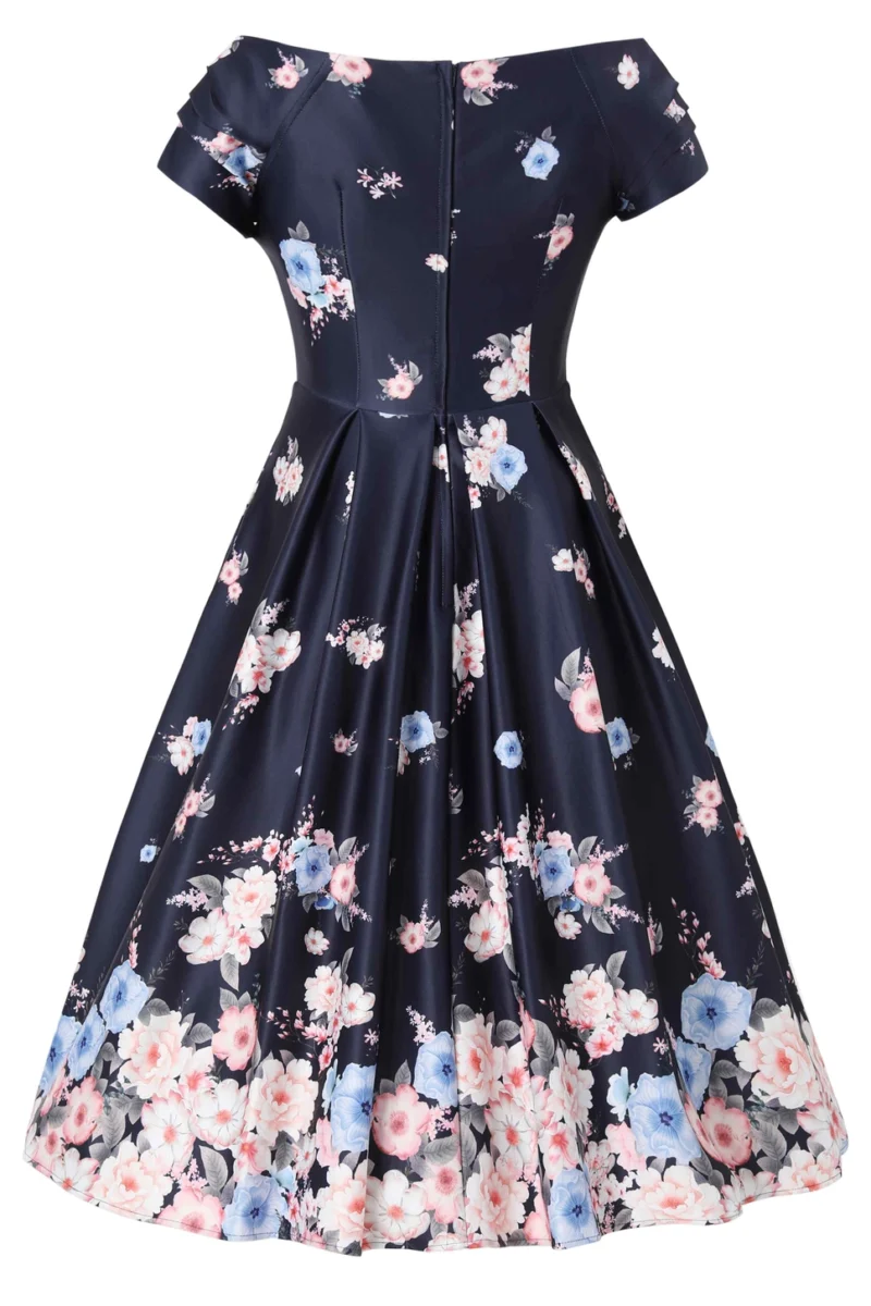 Lily Navy Garden Swing Dress - Image 6