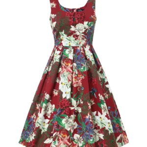 Amanda Scoop Neck Pleated Dress