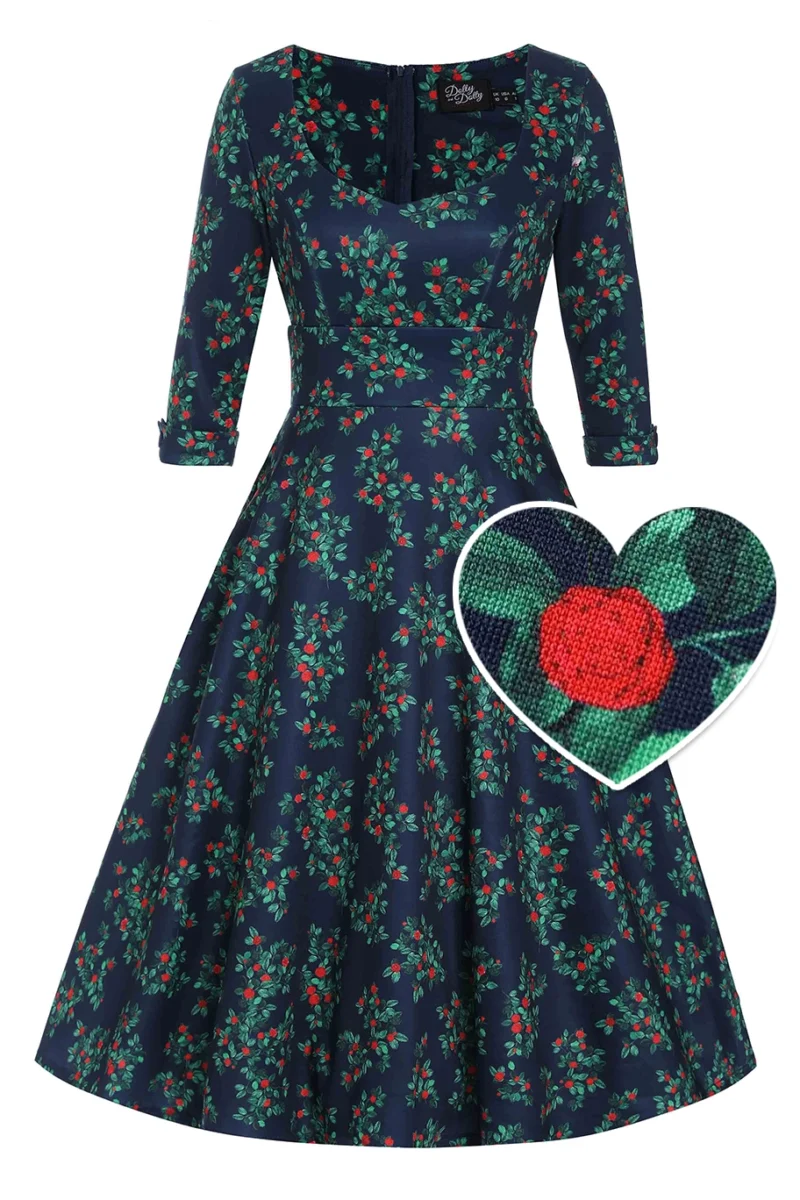 Debra Long Sleeved Rosebud Dress