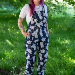 Abi Perry Bunny Stretch Twill Dungarees by Rebel Romance