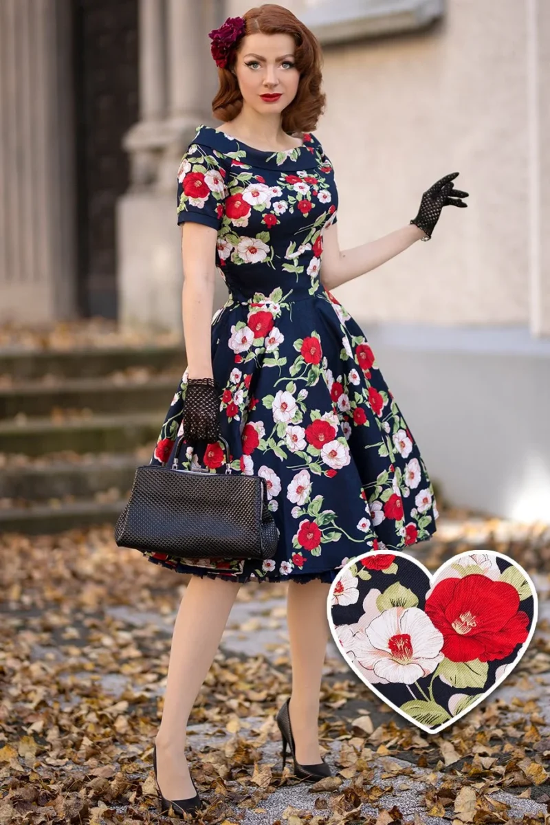 Navy Darlene Off the Shoulder Dress