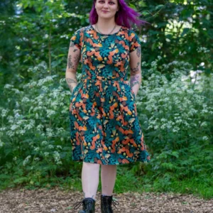 Squirrel Tea Dress in Stretch Cotton by Run and Fly